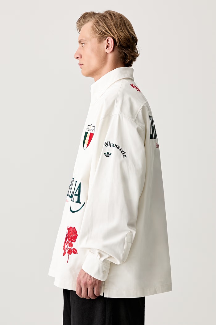 adidas Originals x Willy Chavarria риза от памук мъжка KV1980 бежов AW26