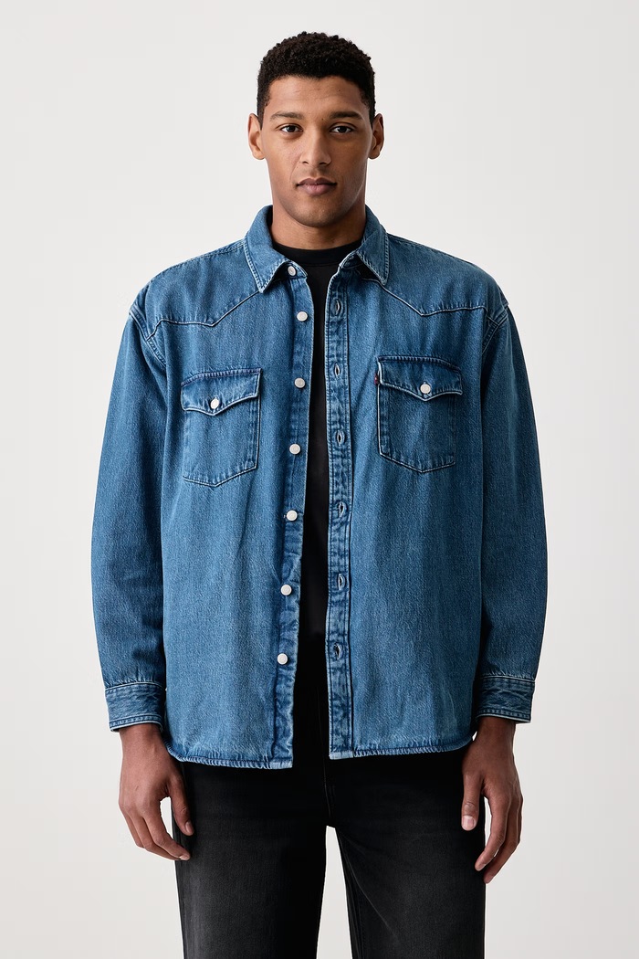 Levi's Πουκάμισο ανδρικό ντένιμ DENAMORE WESTERN μπλε 0085T