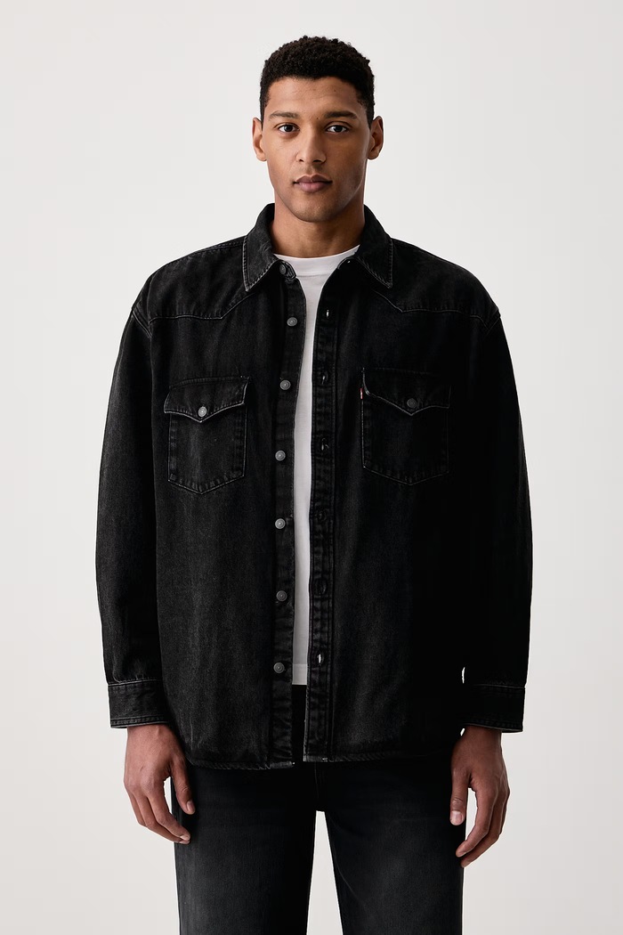 Levi's Πουκάμισο ανδρικό ντένιμ DENAMORE WESTERN μαύρο 0085T
