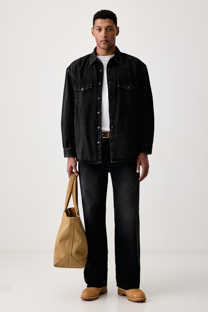 Levi's Πουκάμισο ανδρικό ντένιμ DENAMORE WESTERN 0085T μαύρο AW26