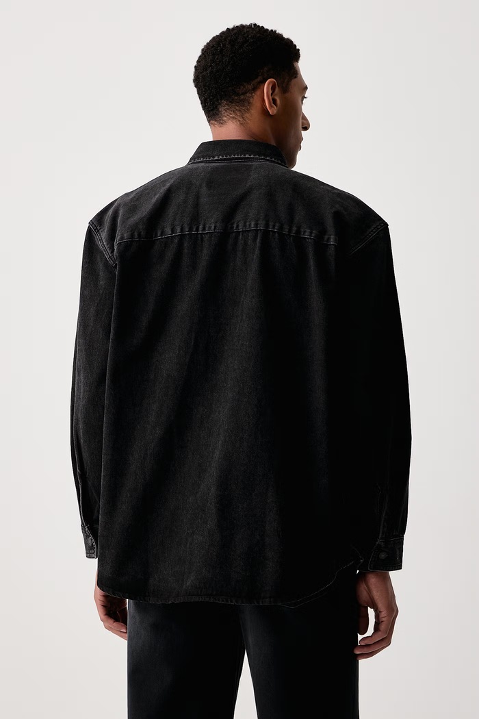 Ρούχα Levi's Πουκάμισο ανδρικό ντένιμ DENAMORE WESTERN 0085T μαύρο