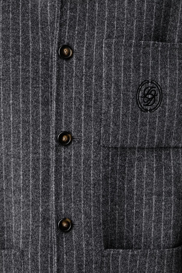 Drôle de Monsieur koszula męska z wełną Pinstripe L.JT295.WO041 szary
