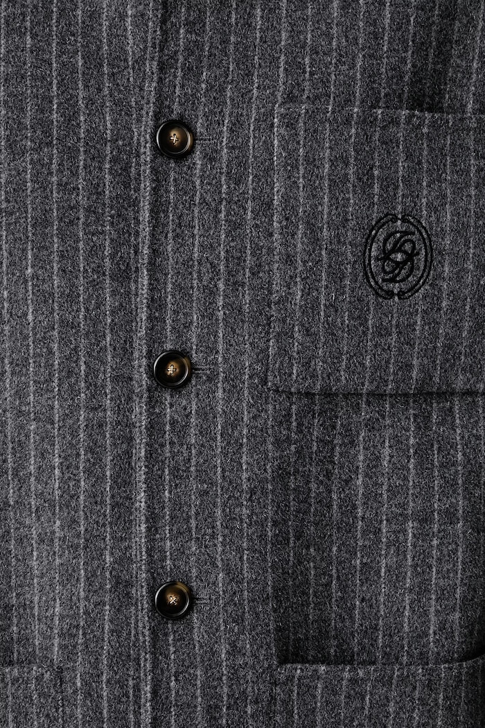 Drôle de Monsieur Pinstripe camicia con lana da uomo L.JT295.WO041