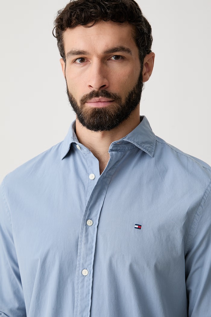 Tommy Hilfiger cămașă pentru bărbați, din bumbac albastru MW0MW43298