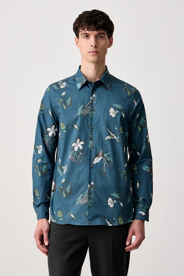 PS Paul Smith Koszula męska bawełniana granatowy M2R.765X.W22791
