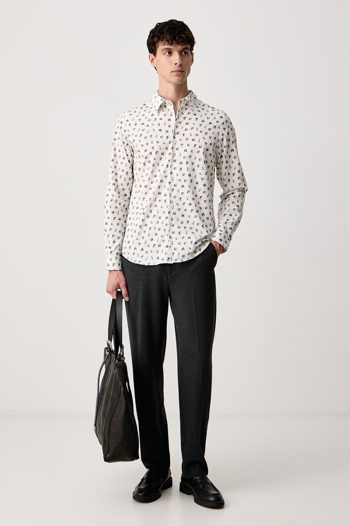 PS Paul Smith Koszula męska bawełniana M2R.149T.W22793 beżowy AW26