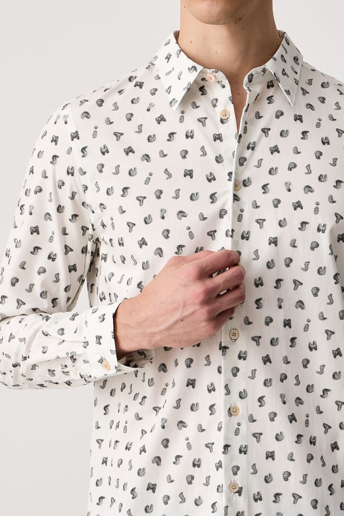 Koszula męska bawełniana PS Paul Smith M2R.149T.W22793 beżowy