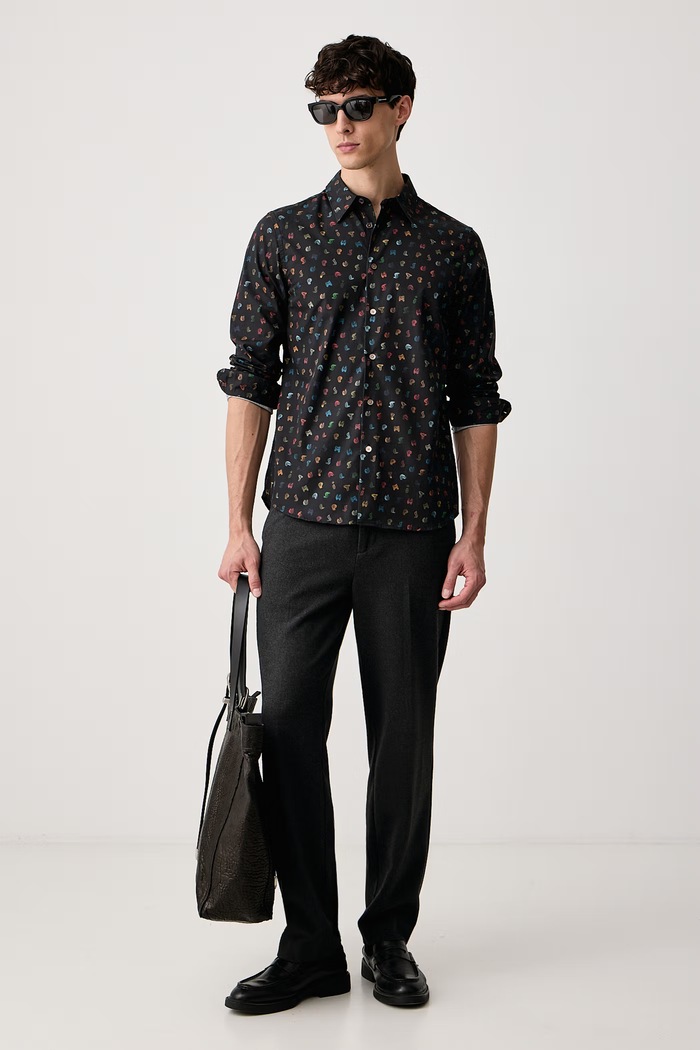 PS Paul Smith Koszula męska bawełniana M2R.149T.W22793 czarny AW26