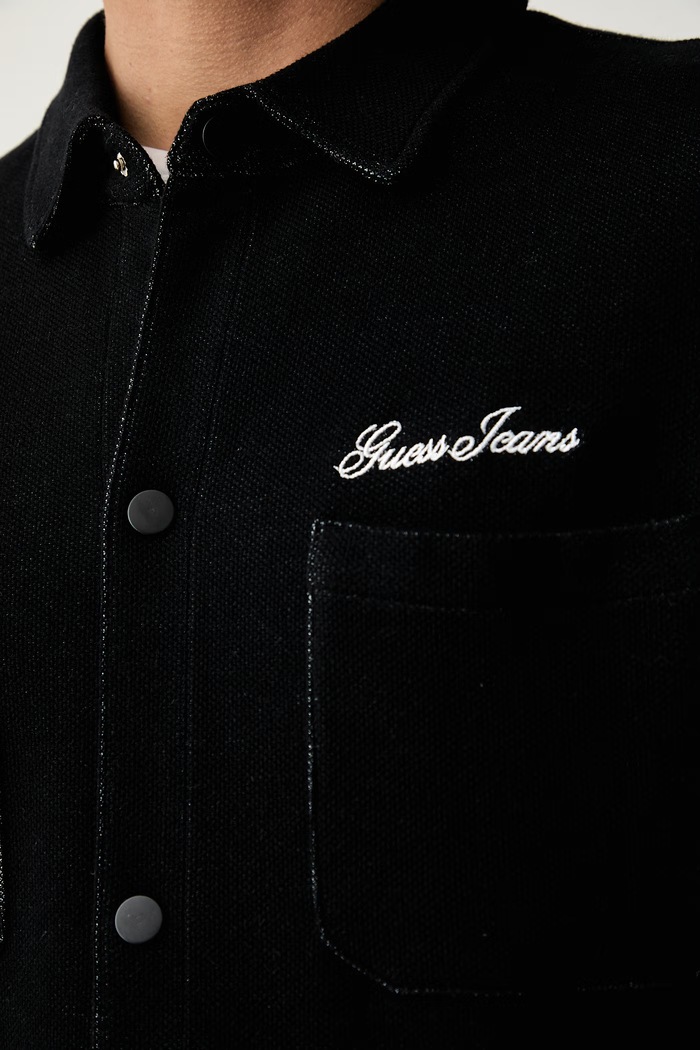 Guess Jeans košile pánská s bavlnou M6YP10.K4178 černá