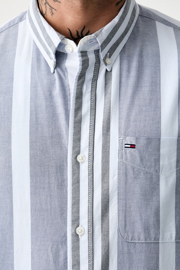 Tommy Jeans košeľa pánska bavlnená DM0DM23246 modrá