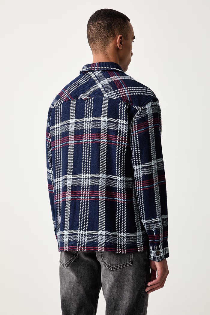 Дрехи Tommy Jeans яке тип риза мъжко от памук DM0DM23135 тъмносин