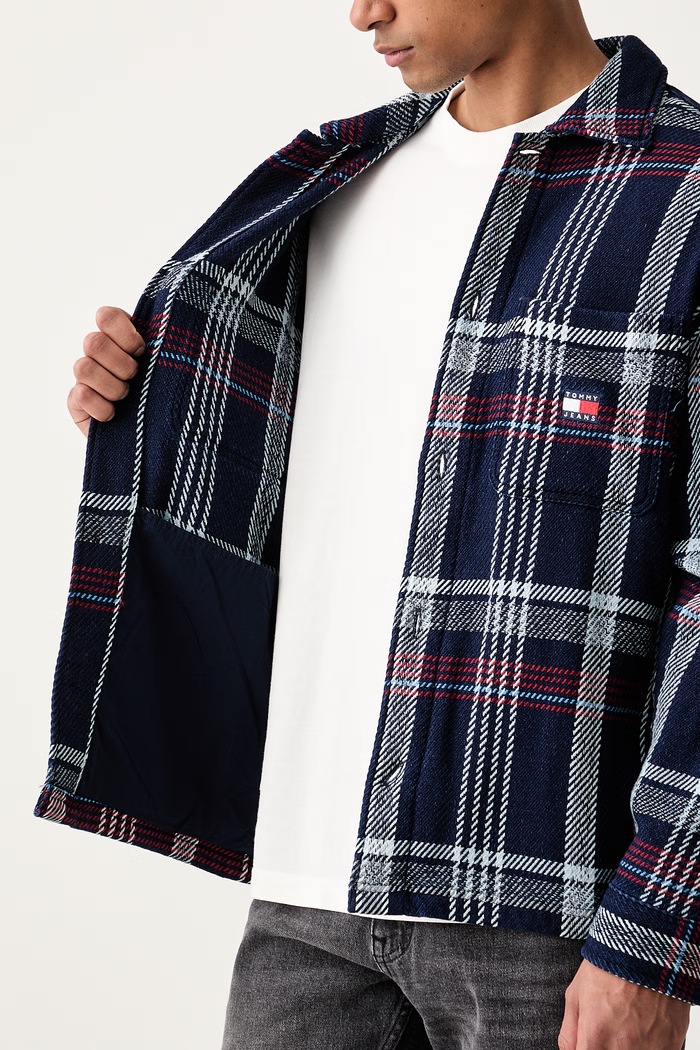 Tommy Jeans яке тип риза мъжко от памук DM0DM23135