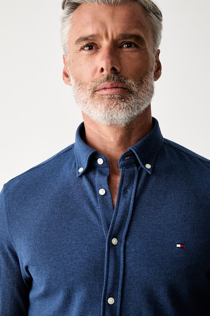 Tommy Hilfiger koszula męska bawełniana granatowy MW0MW44336