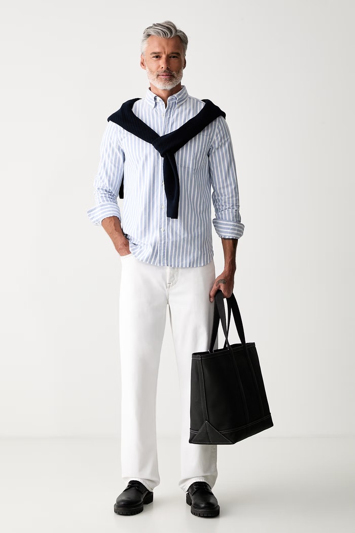 Tommy Hilfiger košulja za muškarce od pamuka MW0MW43308 plava AW26