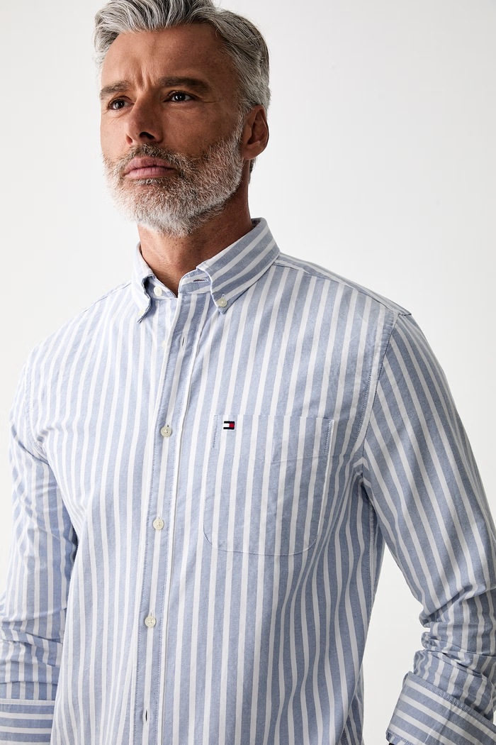 Tommy Hilfiger košulja za muškarce od pamuka plava MW0MW43308