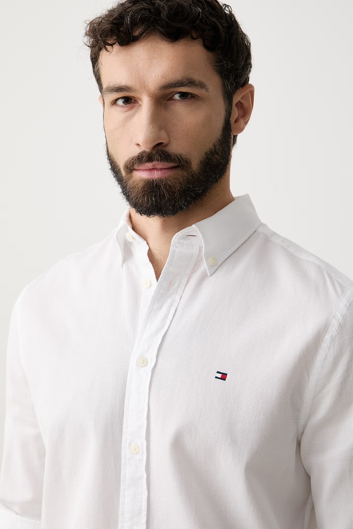 Tommy Hilfiger cămașă pentru bărbați, din bumbac alb MW0MW43320