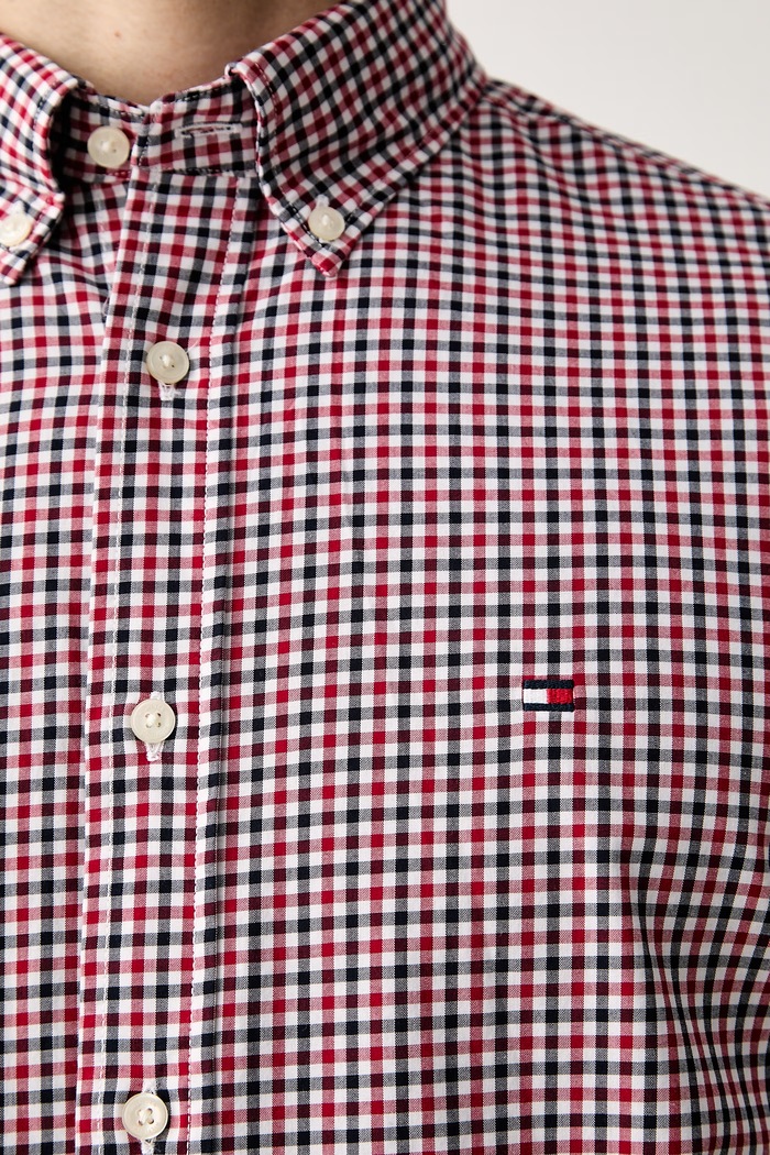 Tommy Hilfiger košile pánská bavlněná MW0MW43319 červená