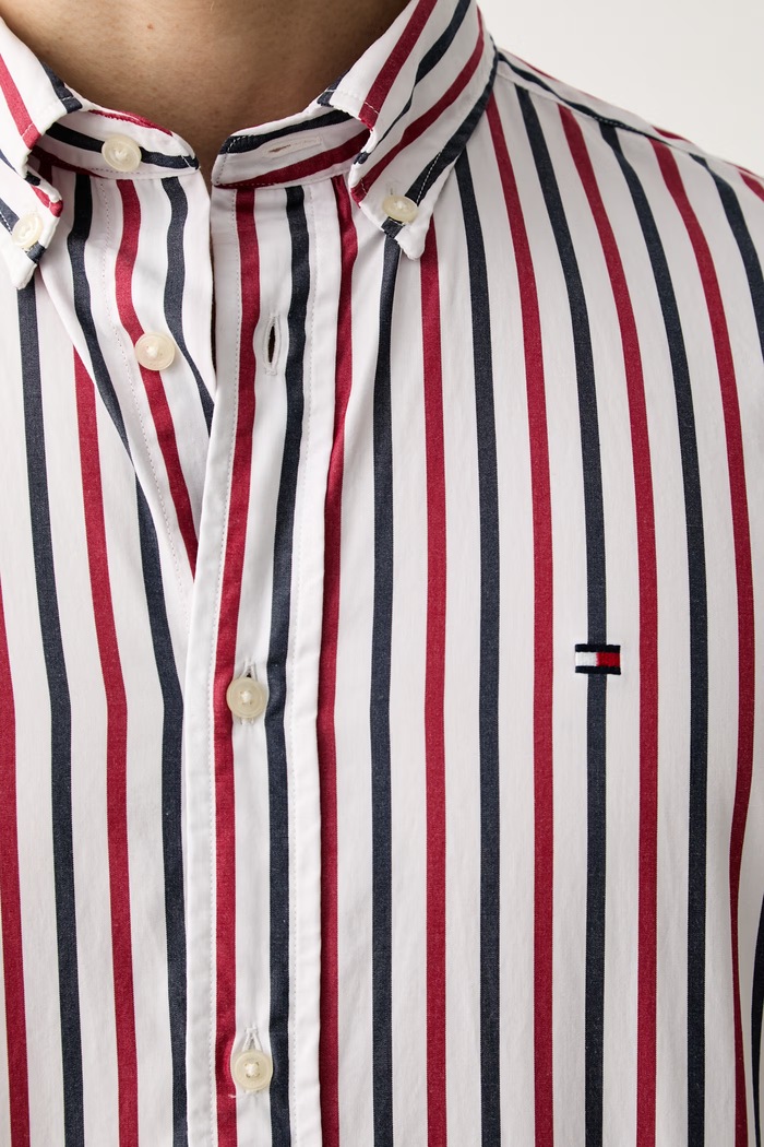 Tommy Hilfiger košeľa pánska bavlnená MW0MW43315 červená