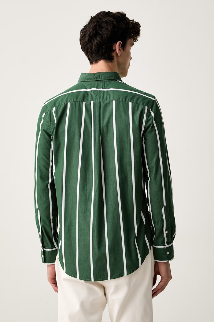 Дрехи Tommy Hilfiger риза мъжка от памук MW0MW43304 зелен