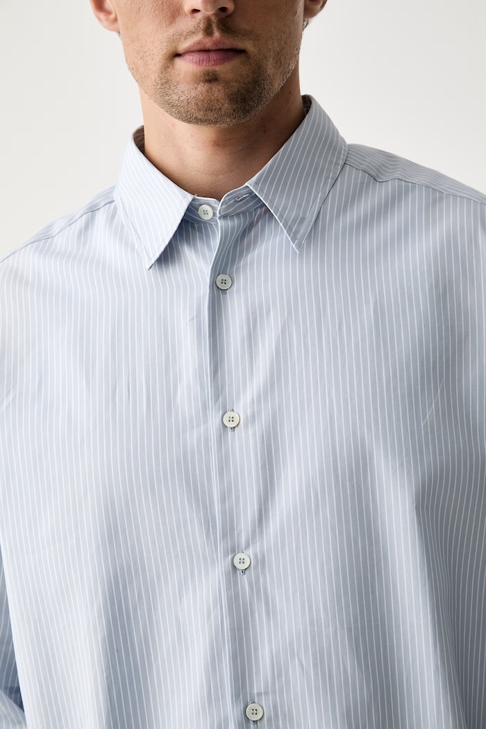 A.P.C. koszula męska bawełniana chemise malo sans poche COHRB.H12681 niebieski
