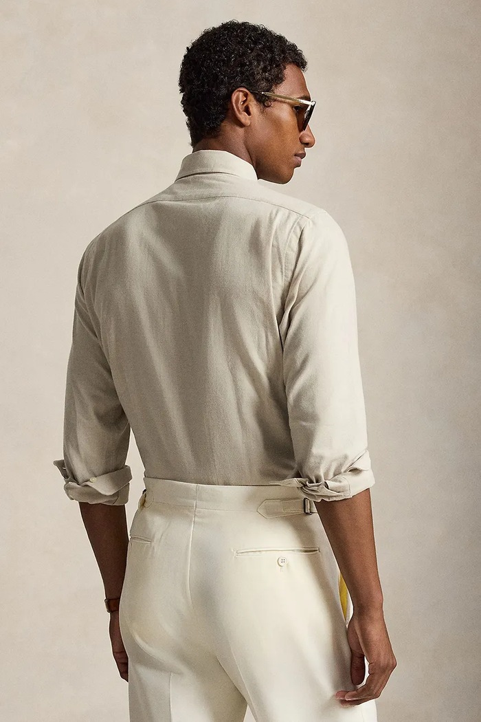 Polo Ralph Lauren koszula męska z bawełną 710B22592 beżowy AW26