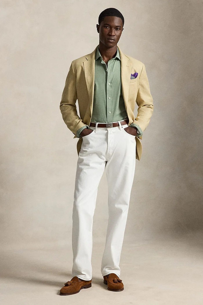 Odzież Polo Ralph Lauren koszula męska z bawełną 710B22592 zielony