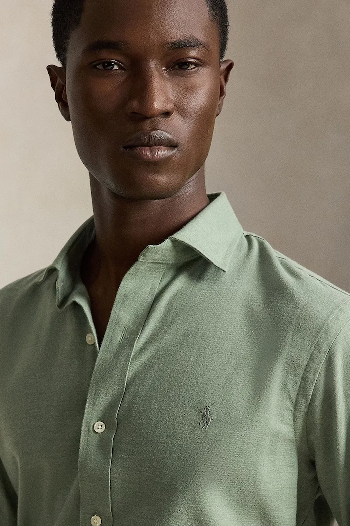 Polo Ralph Lauren camicia da uomo con cotone verde 710B22592