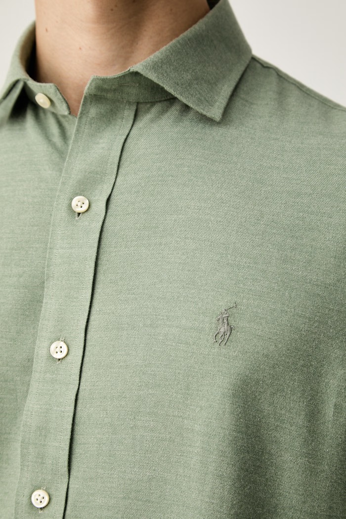 Polo Ralph Lauren camicia da uomo con cotone 710B22592 verde