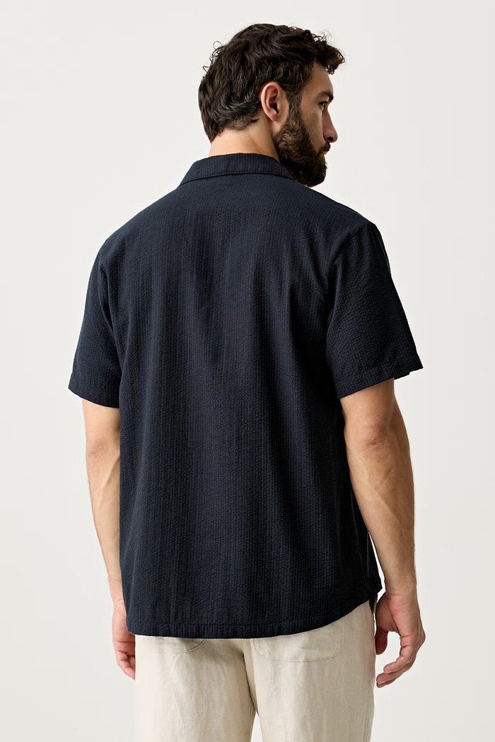 Odzież BOSS koszula męska z bawełną Relax_Shirt 50561168 granatowy