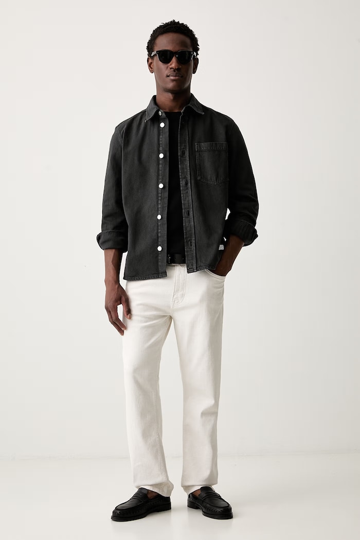 Marc O'Polo koszula męska jeansowa 5000009822 czarny AW26