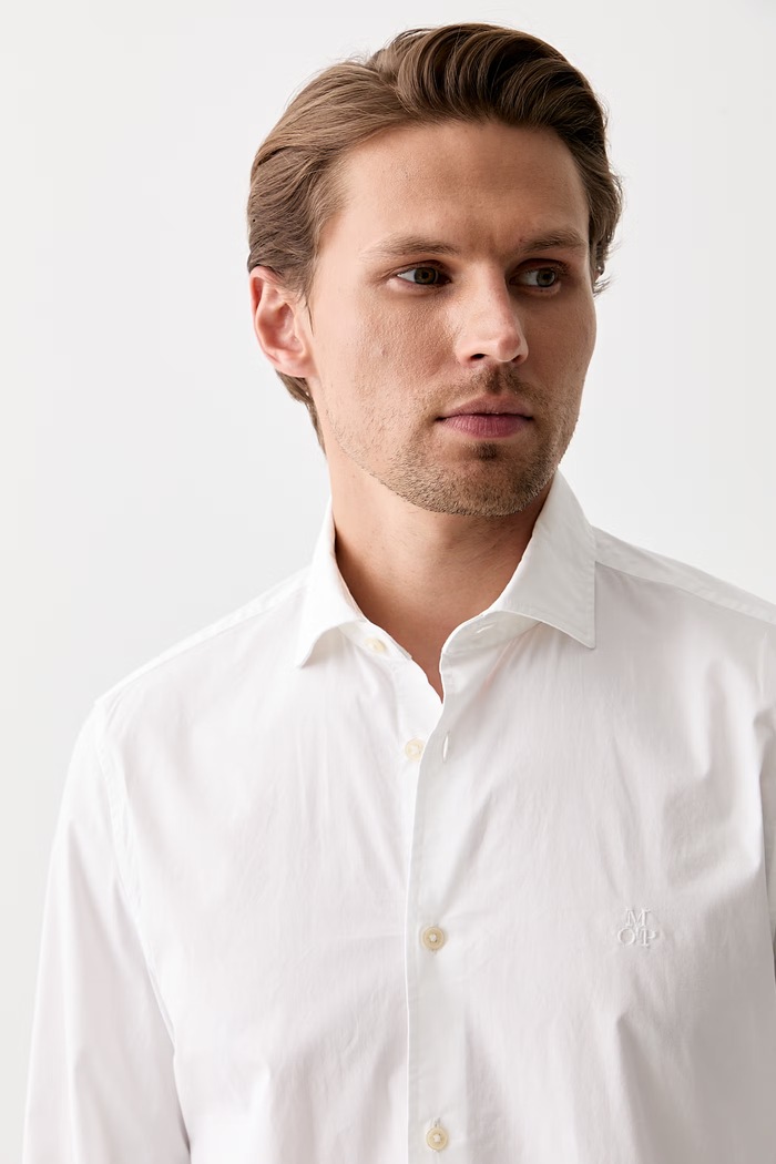 Marc O'Polo koszula męska bawełniana z elastanem biały 5000014286