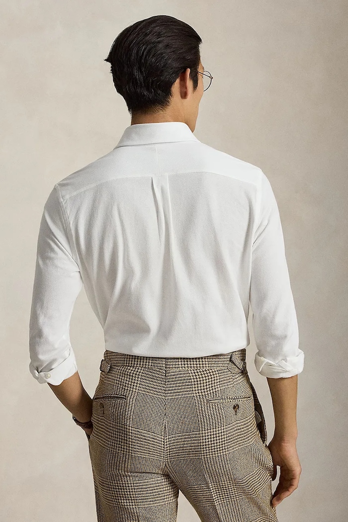 Polo Ralph Lauren cămașă oxford pentru bărbați din bumbac 710P03967 alb AW26