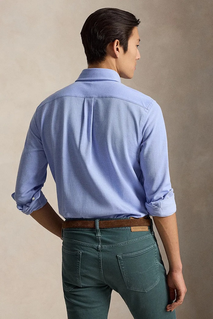 Polo Ralph Lauren риза тип Оксфорд мъжка от памук 710P03967 син AW26