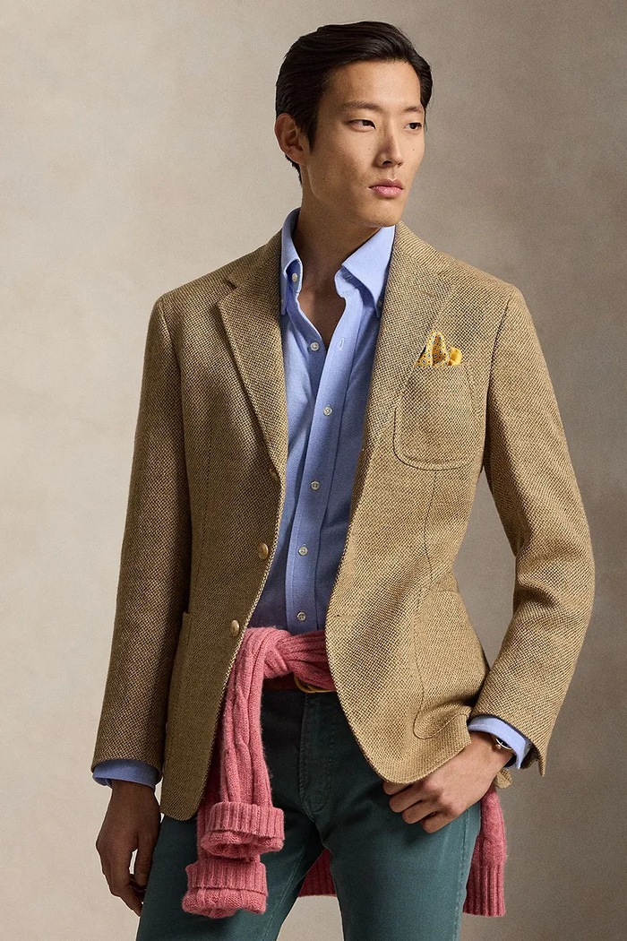 Polo Ralph Lauren риза тип Оксфорд мъжка от памук син 710P03967