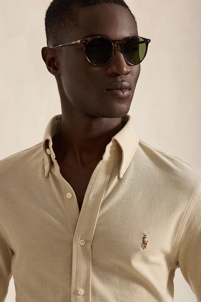 Polo Ralph Lauren cămașă oxford pentru bărbați din bumbac bej 710P03967