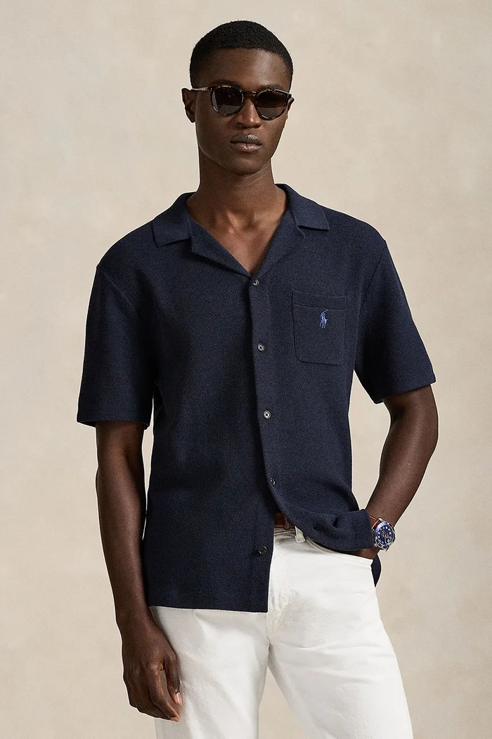 Polo Ralph Lauren koszula męska bawełniana granatowy 710P04442