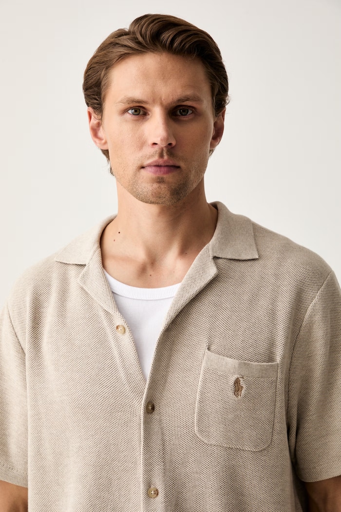 Polo Ralph Lauren koszula męska bawełniana beżowy 710P04442