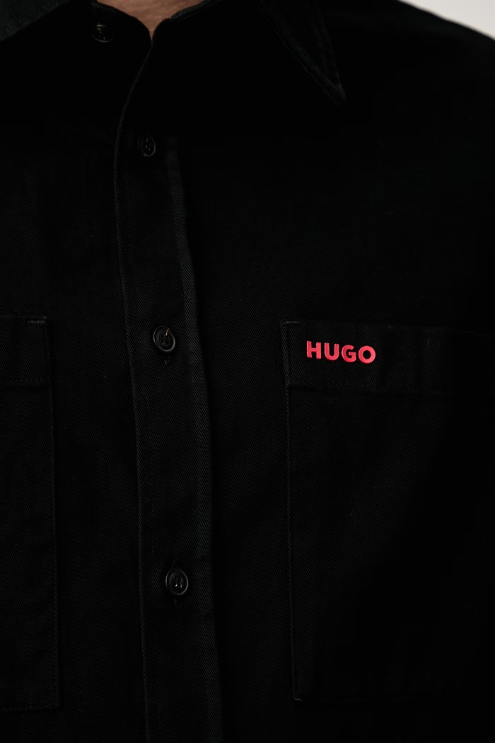 HUGO košile pánská bavlněná Egrin 50566885 černá