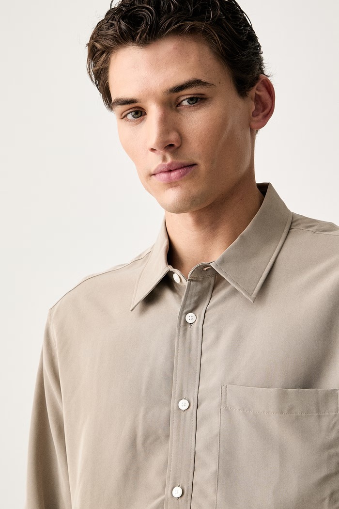 Calvin Klein koszula męska z modalem beżowy LV04LF113G
