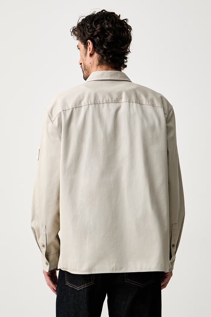 Abbigliamento Calvin Klein Jeans camicia da uomo in cotone LV04RG121G beige