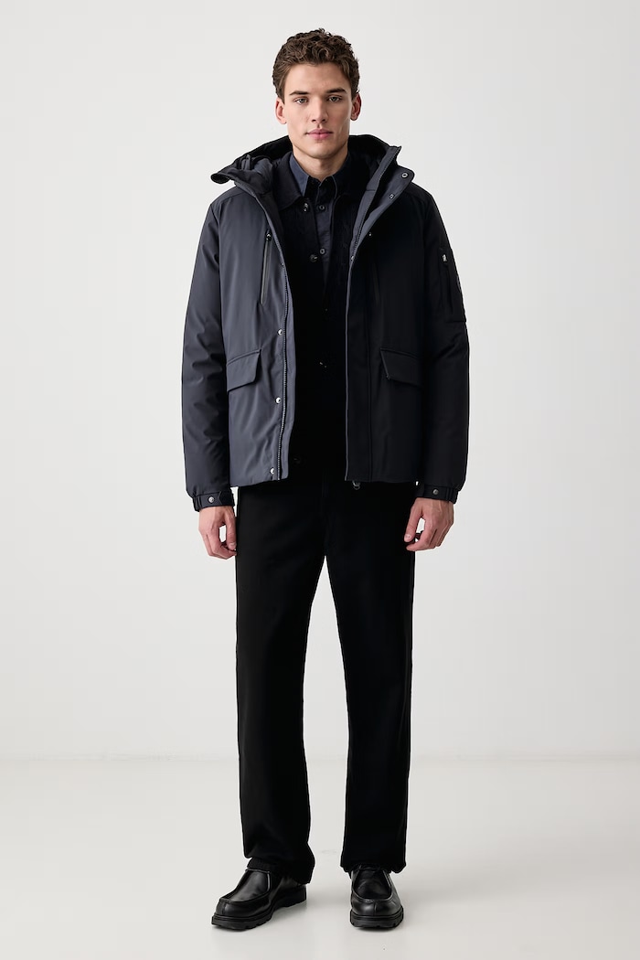Guess Koszula męska bawełniana M6YH14.W2736 granatowy AW26
