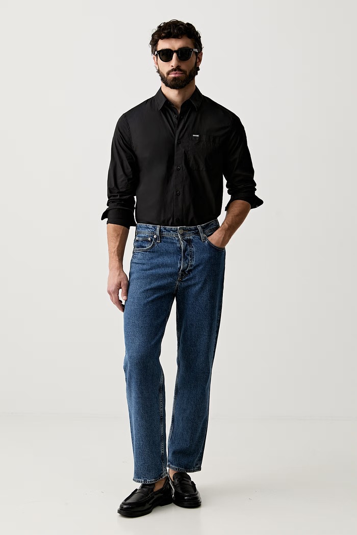 Guess πουκάμισο ανδρικό βαμβακερό M6YH14.W2736 μαύρο AW26