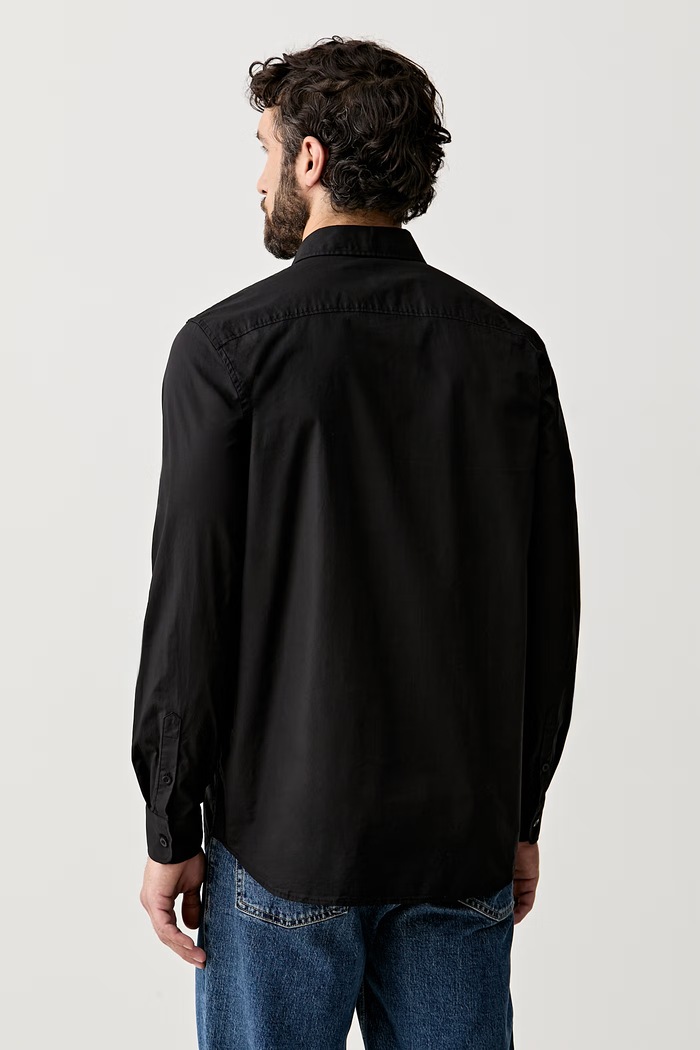 Ρούχα Guess πουκάμισο ανδρικό βαμβακερό M6YH14.W2736 μαύρο