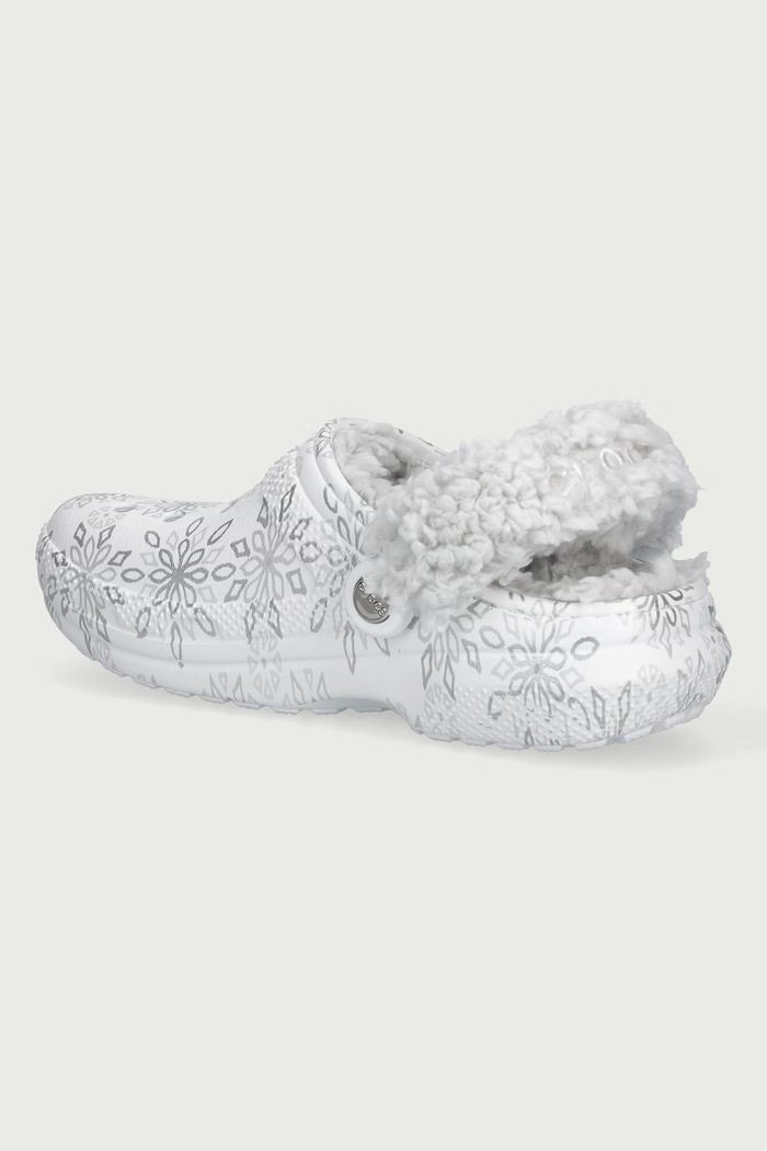Obuwie Crocs Klapki mules damskie Metallic Snowflake 214285.1WQ biały