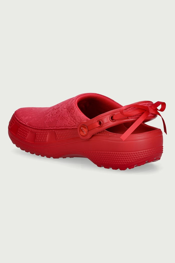Obuwie Crocs Klapki mules damskie Crafted Lace Clog 214049.7CX czerwony