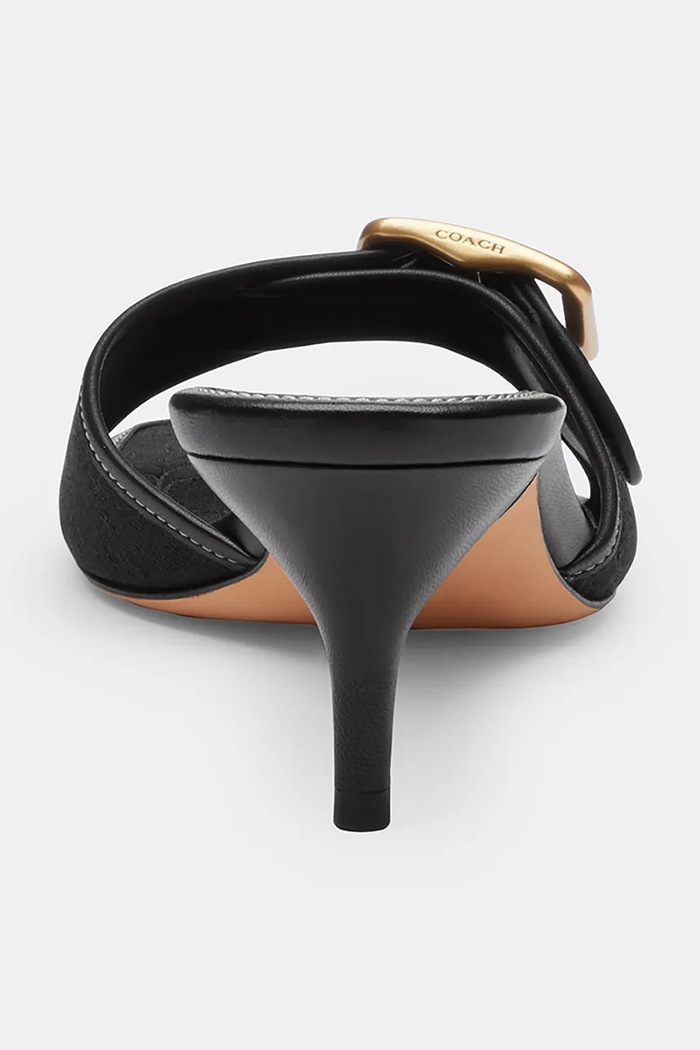 Obuwie Coach Klapki na niskim obcasie damskie Margot Sandal CCM10.BLK czarny