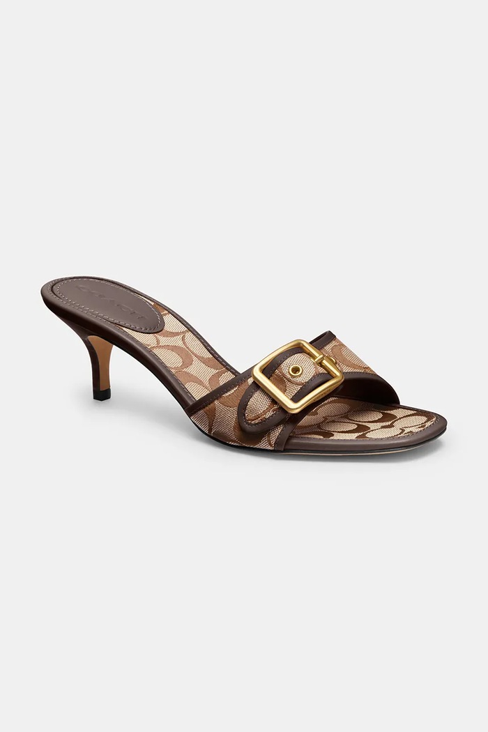Coach Sandały na wysokim obcasie damskie Margot Sandal CEW64.ZCP zielony AW26