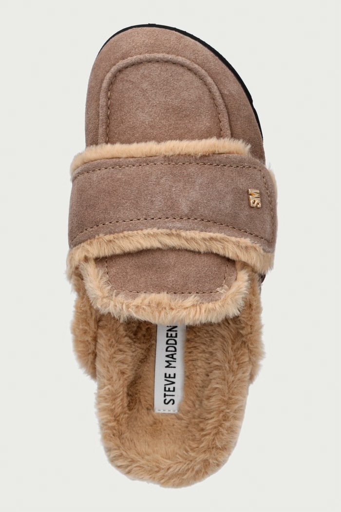 Klapki damskie zamszowe Bomb-SM Steve Madden 11005767.275 beżowy