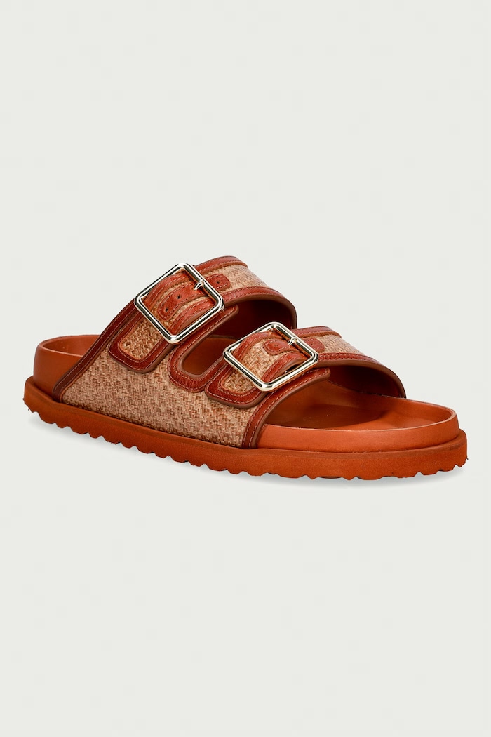 Birkenstock 1774 Arizona Raffia klapki damskie brązowy 1032507