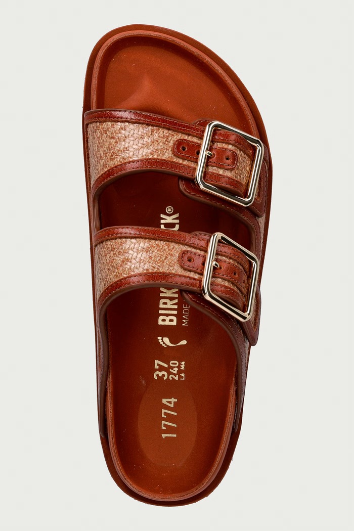 Arizona Raffia klapki damskie Birkenstock 1774 1032507 brązowy